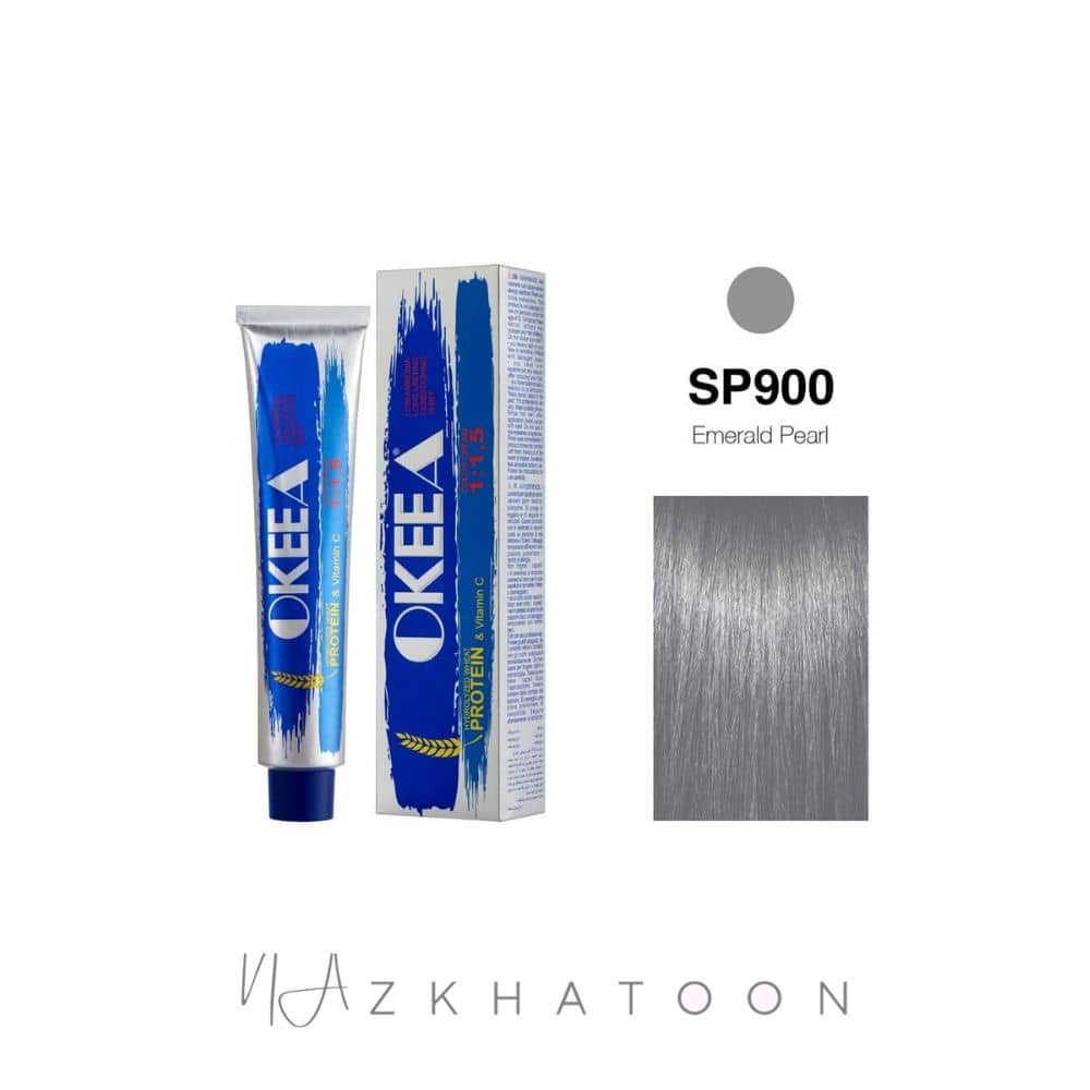 رنگ مو 100میل اکیا OKEEA سری SPECIAL شماره SP900 مرواریدی زمردی