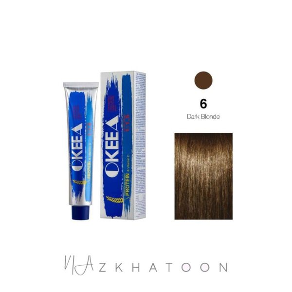 رنگ مو 100میل اکیا OKEEA سری NATURAL شماره 6 بلوند تیره طبیعی