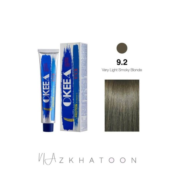 رنگ مو 100میل اکیا OKEEA سری SMOKY شماره 9/2 بلوند دودی خیلی روشن