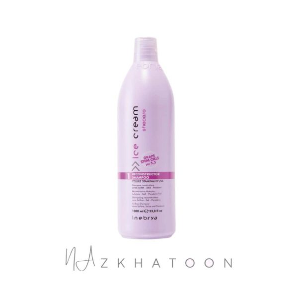 شامپو ترمیم‌کننده و تغذیه‌کننده شی‌کر آیس‌کریم اینبریا 1000میل | Inebrya Ice Cream Shecare Shampoo
