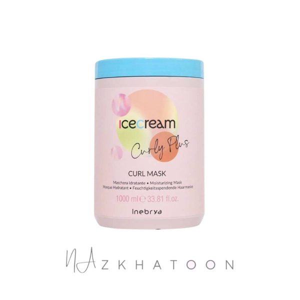 اینبریا ماسک موی فر و آبرسان و ضد وز آیس کریم کرلی پلاس 1000میل | Inebrya Ice Cream Curly Plus Mask