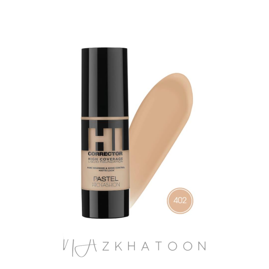 کرم پودر پوشانندگی بالا پاستل شماره 402 | Pastel High Coverage Liquid Foundation 402