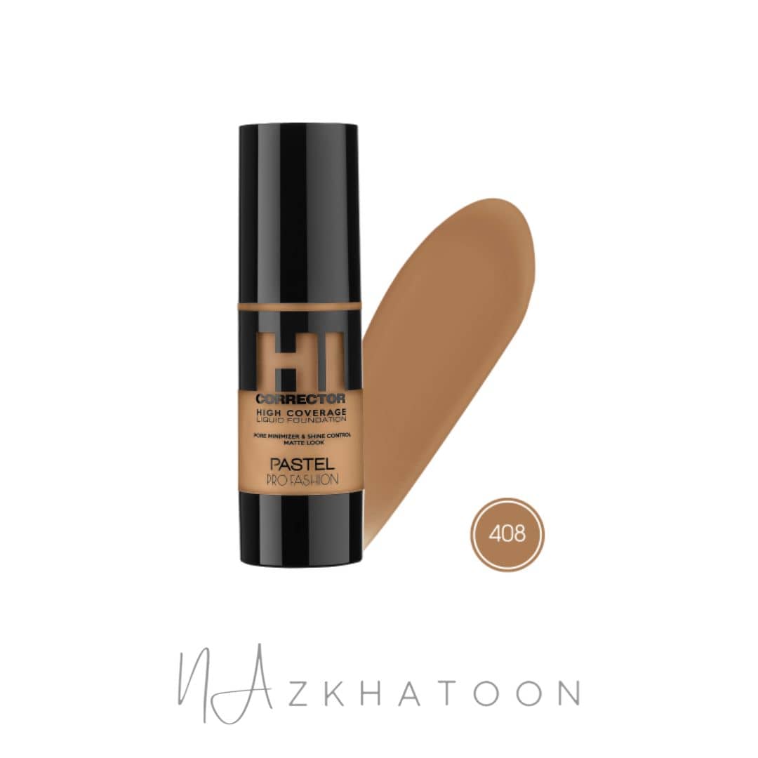 کرم پودر پوشانندگی بالا پاستل شماره 408 | Pastel High Coverage Liquid Foundation