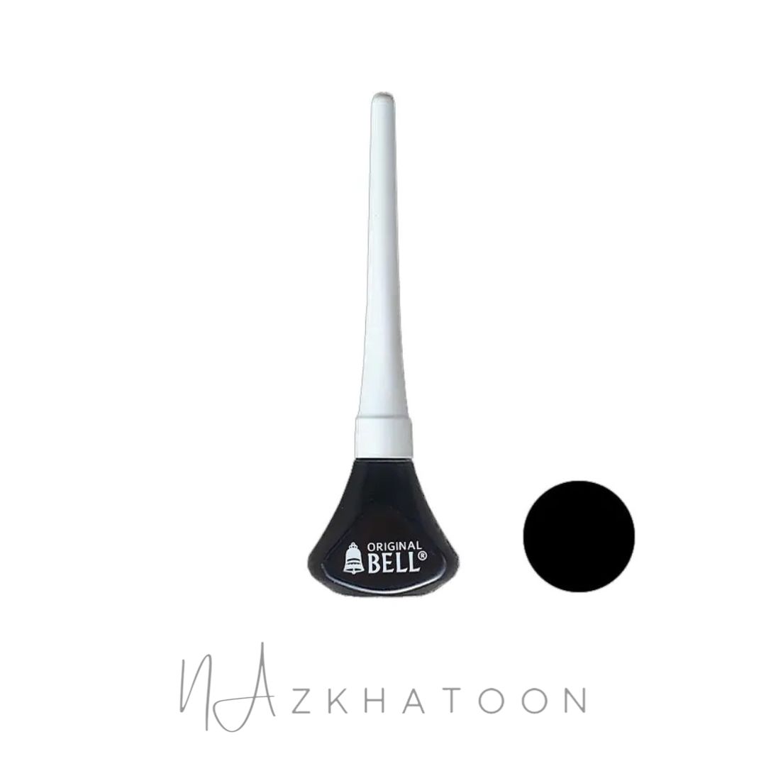 بل خط چشم کوزه ای درب سفید خط چشم کوزهای بل کربن بلک درب سفید | Bell Carbon Black Eyeliner - Image 1