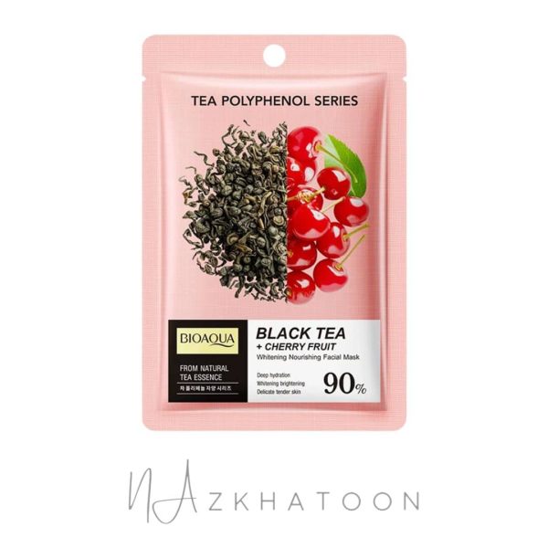 ماسک صورت ورقه ای بیوآکوا چای سیاه و گیلاس | BIOAQUA Black Tea & Cherry Facial Sheet Mask