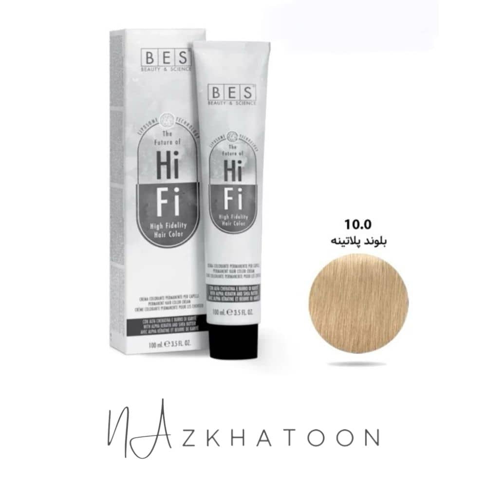 100 رنگ موی بس (1) رنگ موی ۱۰۰ میل بس BES سری NATURAL شماره 10/0 بلوند پلاتینه - Image 1