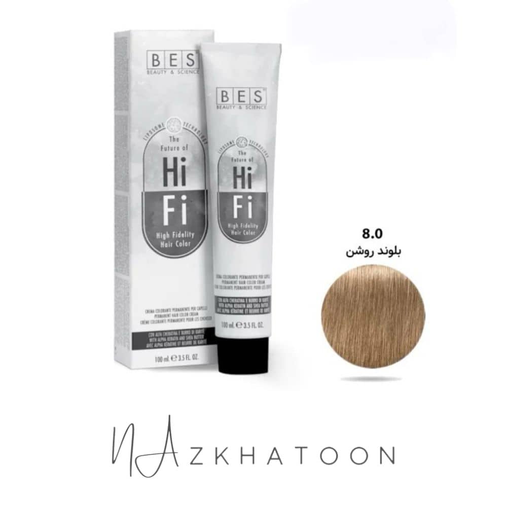 80 رنگ موی بس (1) رنگ موی ۱۰۰ میل بس BES سری NATURAL شماره 8/0 بلوند روشن - Image 1