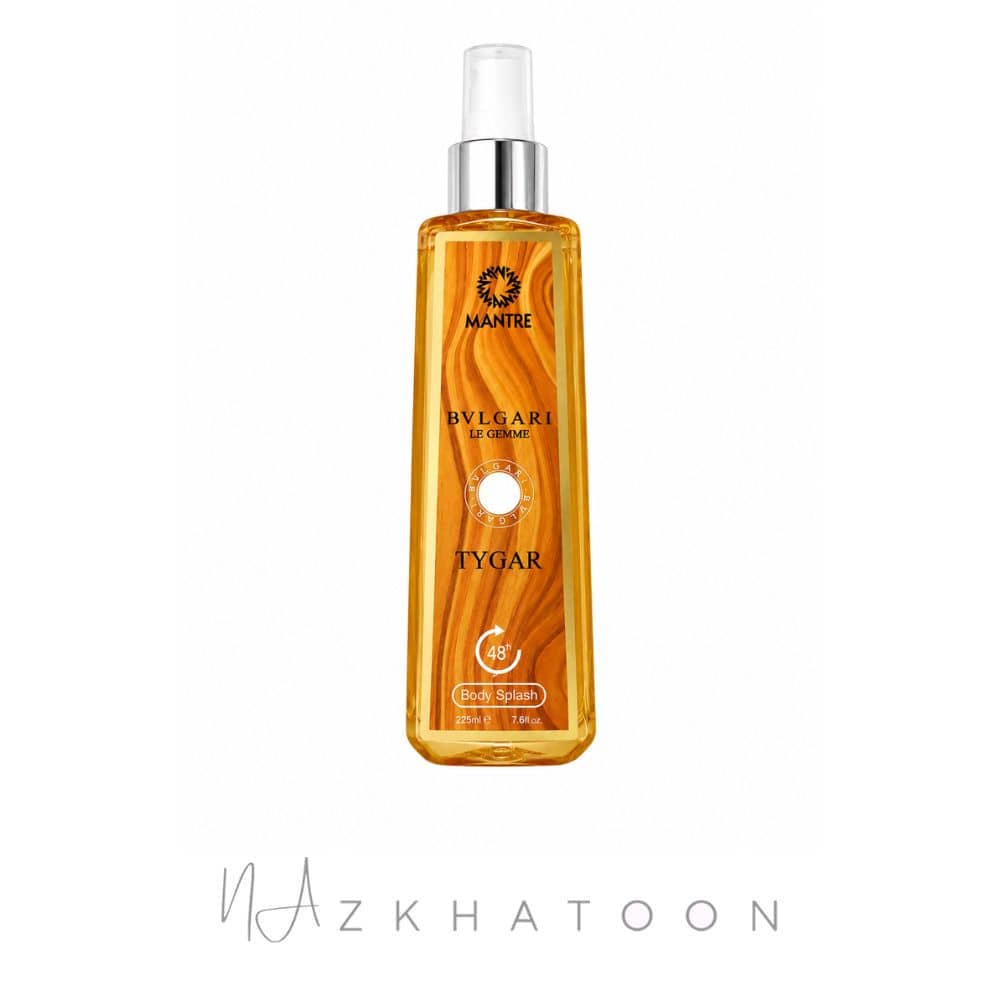 بادی اسپلش مانتره بولگاری تایگار بادی اسپلش مردانه مانتره رایحه بولگاری تایگار | MANTRE Body Splash Bvlgari Tygar - Image 1