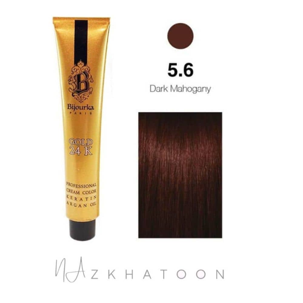 رنگ مو بیجورکا شماره 5.6 آلبالویی تیره (1) رنگ مو بیجورکا شماره 5.6 آلبالویی تیره | Bijourka Hair Color No 5.6 Dark Mahogany - Image 1