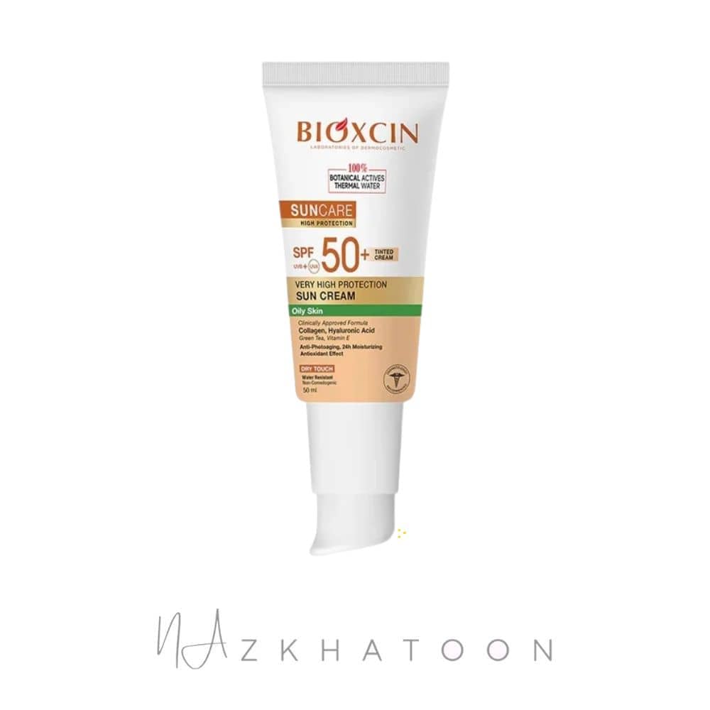 کرم ضد آفتاب رنگی بیوکسین SPF 50+ مناسب پوست چرب (1) کرم ضد آفتاب رنگی بیوکسین SPF 50+ مناسب پوست چرب | Bioxcin Sun Care High Protection SPF 50+ Tinted Cream - Image 1